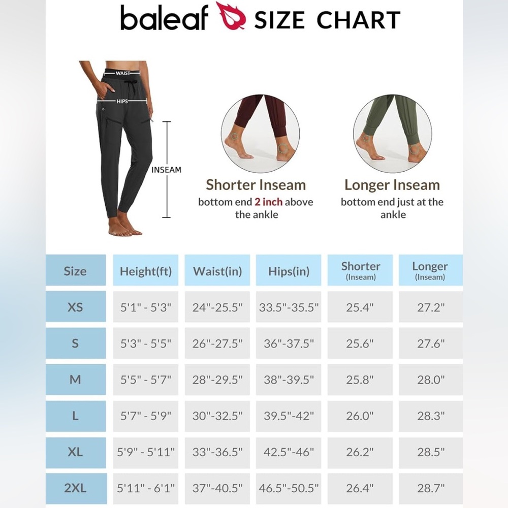 BALEAF Lightweight Jogger Hiking Pants - Picture 12 of 13